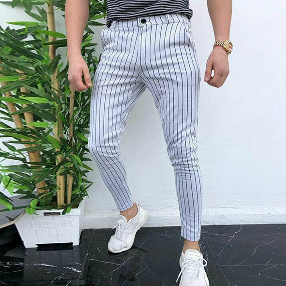 slim striped pants