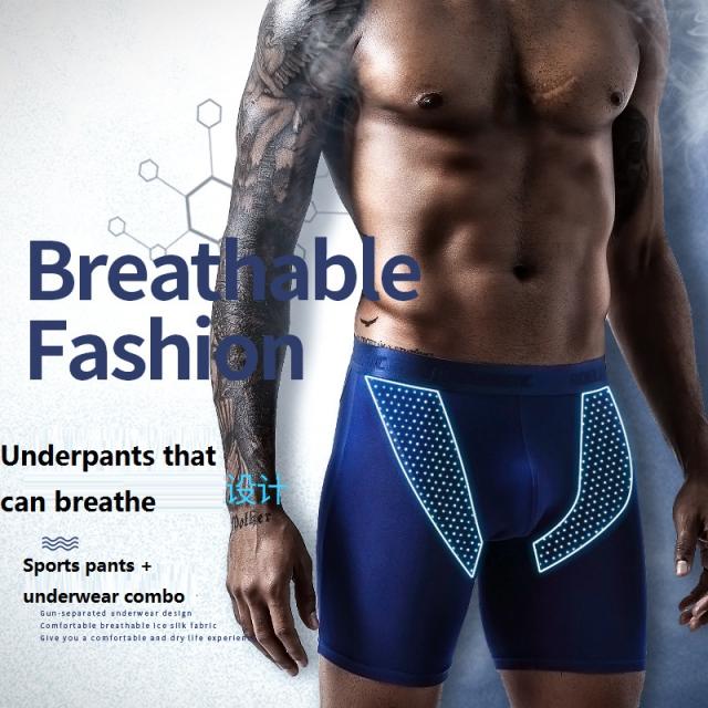 Long Sports Anti-wear Leg Underwear Men's Breathable Running