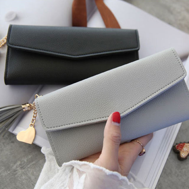 High Quality Luxury Leather Tassel Women's Credit Card Holder Wallet