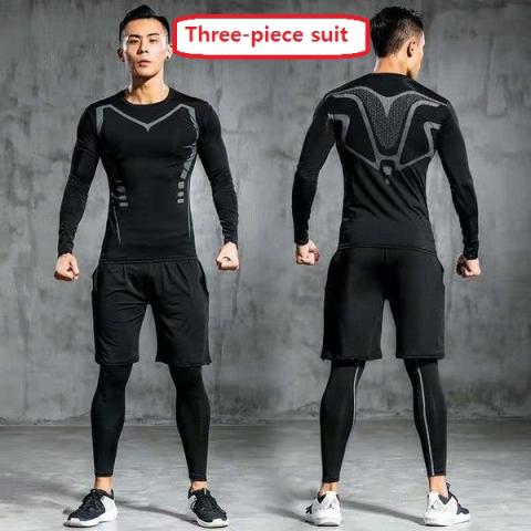 Workout Clothes Men's Suit Three-Piece Quick-Drying Tights