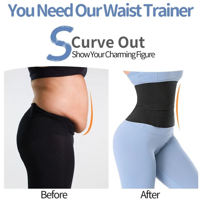 Waist Trainer Women Slimming Sheath Snatch Me Up Bandage Wrap Body Shaper  Tummy Shapewear Trimmer Belt Corset Top Stretch Bands