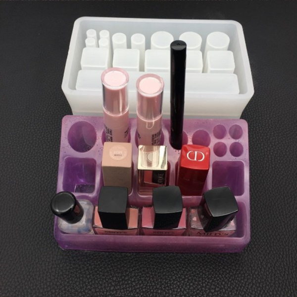 Diy Crystal Gel Drop Resin Mold Lipstick Storage Box Mold - Temu