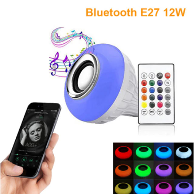 LED Music Bulb E27 LED RGB Music Bulb Altavoz Bluetooth con control remoto