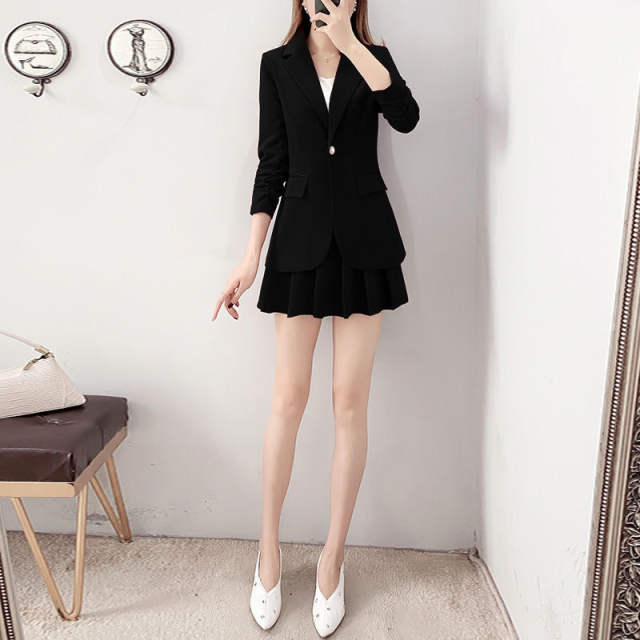 Allegra K 2 Piece Skirt Sets For Women Long Sleeve Blazer And Pencil Skirt Business Suits X-Small Beige