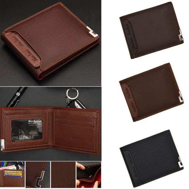 Vintage Men Wallet Leather Brand Luxury Short Slim Male Purses Money Clip  Credit