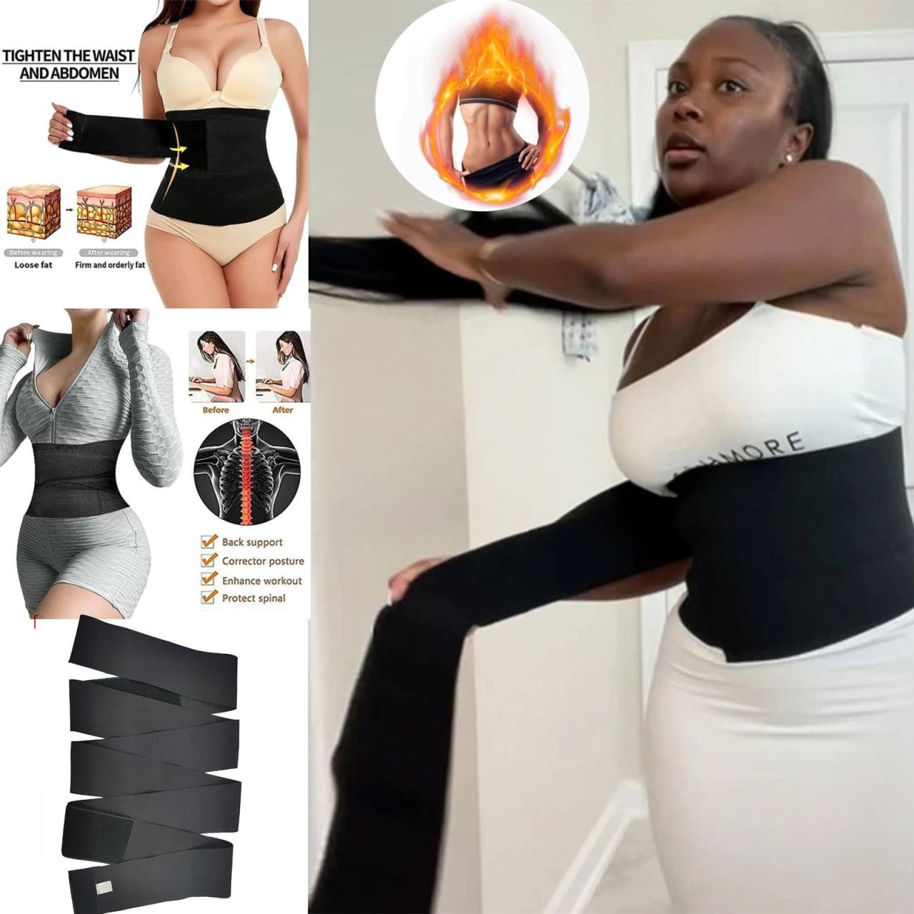 Tummy Belt Body Shaper Bandage Shapewear Wrap Shaperwear 3m in