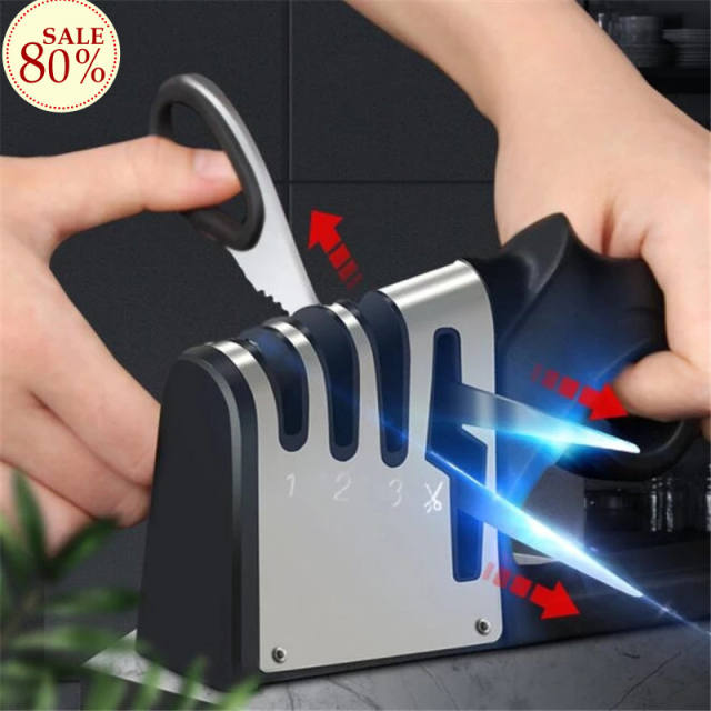 1pc Multifunctional Three-stage Knife Sharpener For Kitchen, Quick