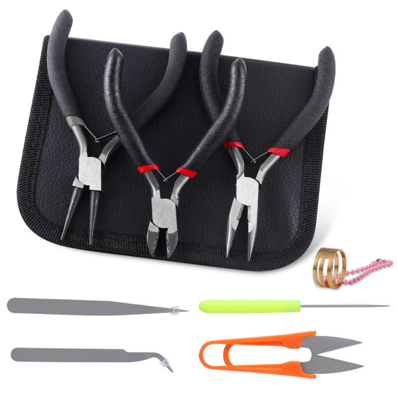 URSKYTOUS 5Pcs Jewelry Pliers Set Jewelry Making Pliers Tools Kit Include Jewelry Making Needle Nose Chain Nose Round Bent Pliers Wire Cutter for Bracelet Beading DIY Craft Jewelry Making Supplies