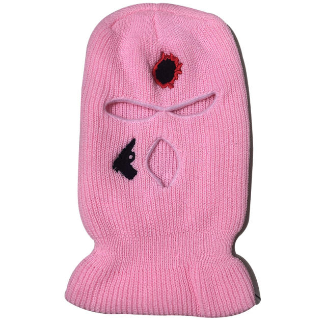 New Limited Gun-Embroidered Mask Neon Balaclava 3-hole Ski