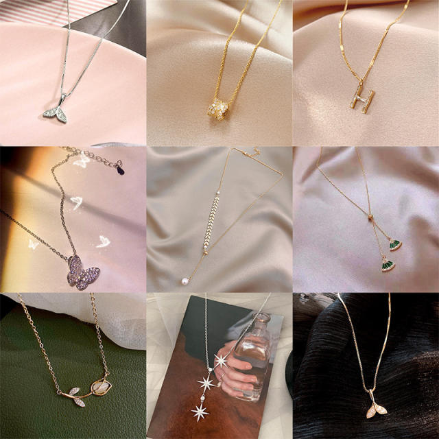 Real gold plating autumn and winter rose gold clavicle