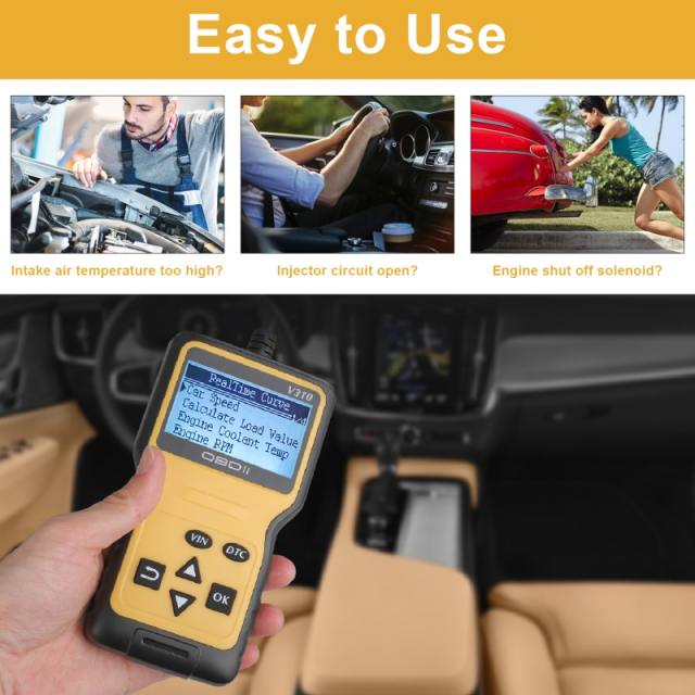 V310 OBDII EOBD Code Reader Automobile Diagnostic Scanner For All OBD2  OBDII Protocols Cars