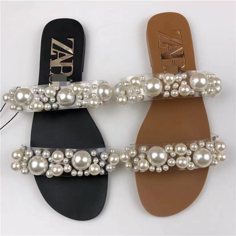 Pearl discount slippers zara