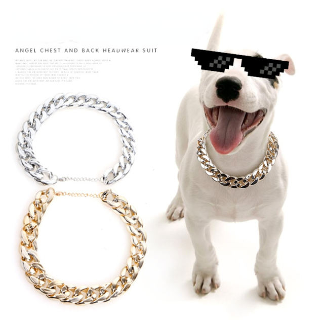 Dog Gold Chain Teddy Bago Small and Medium Dog Collar Pet