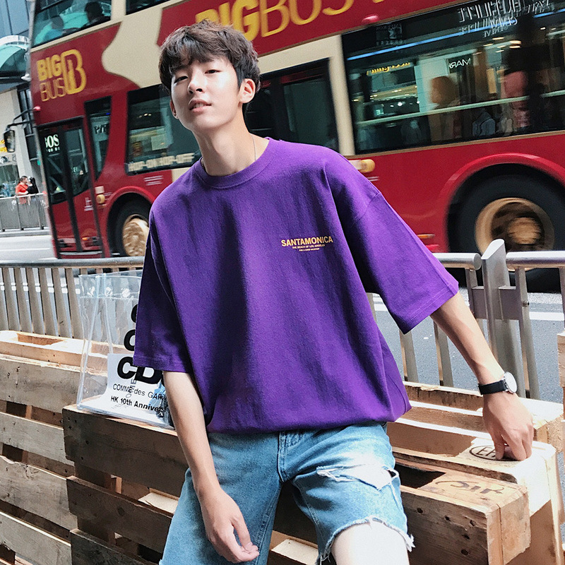 Short-sleeved men's Korean version of the trend of five