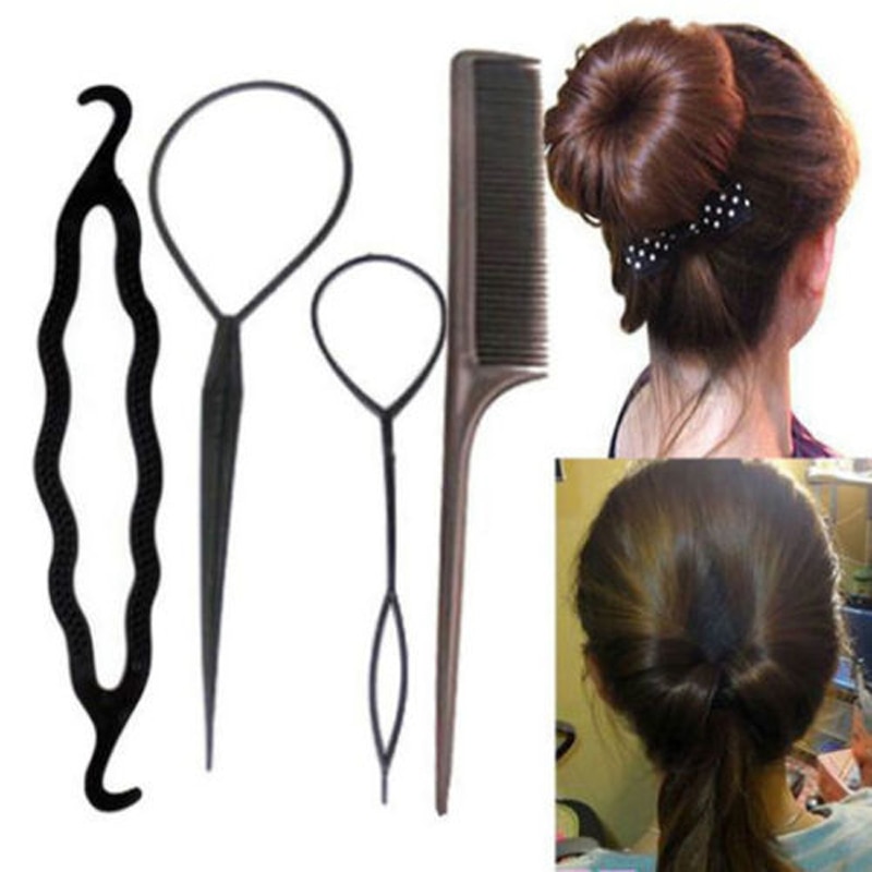 Buy 4pcs Set Black Plastic Diy Styling Tools Pull Hair Clips For