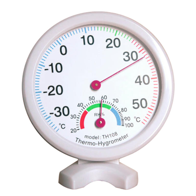 Mini Round Clock shaped Indoor Outdoor Thermometer Hygrometer Home