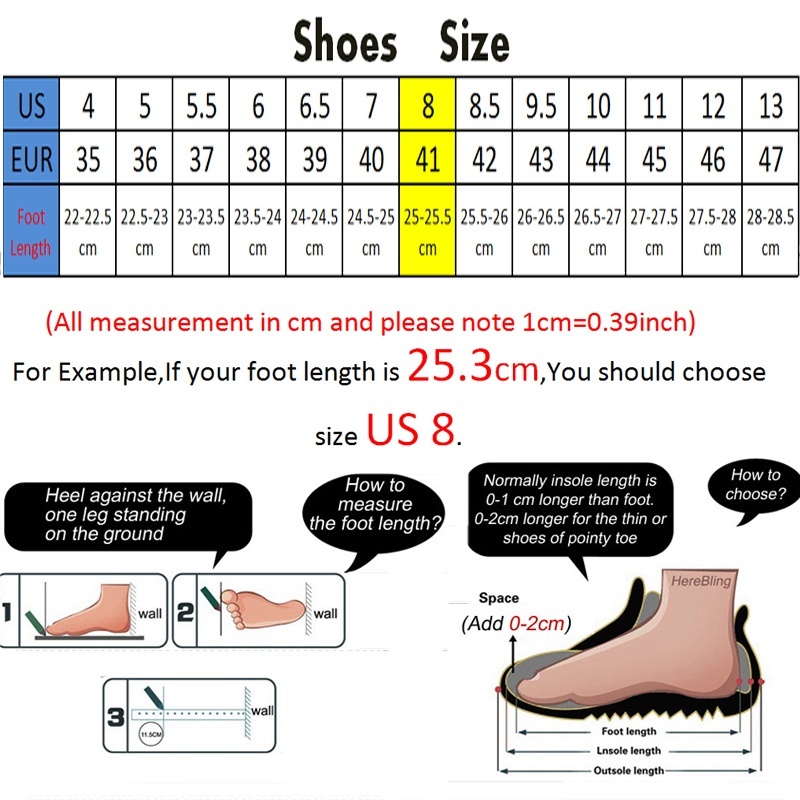 25.5 cm in euro shoe size