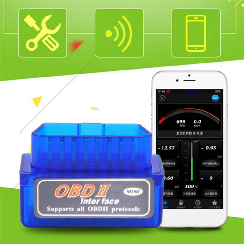 Mini ELM327 Bluetooth 2.0 Interface V2.1 OBD2 OBD 2 Auto Diagnostic-Tool ELM  327 Works ON Android Torque/PC v 2.1 BT adapter