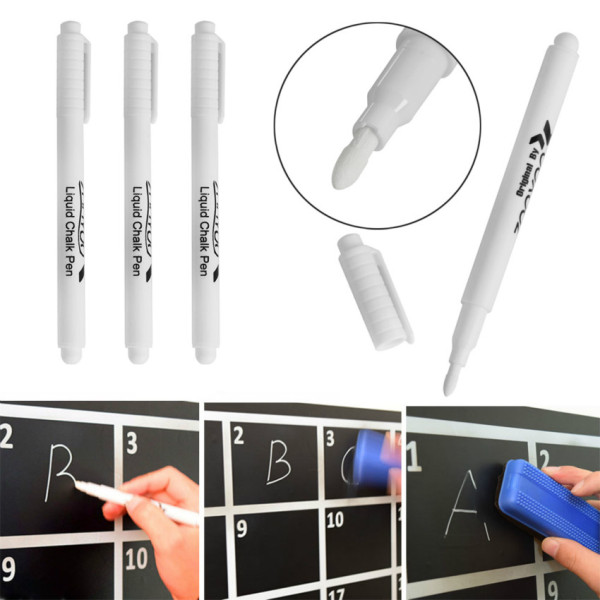 White Liquid Chalk Pen Marker for Glass Windows Chalkboard