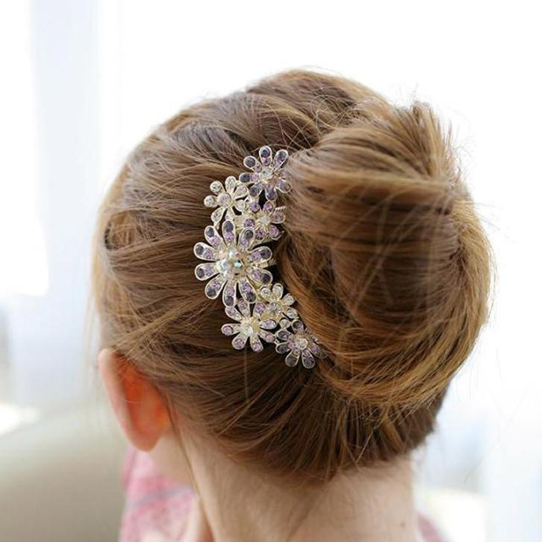 Buy New Women Beautiful Crystal Rhinestone Decorate Petal Hair