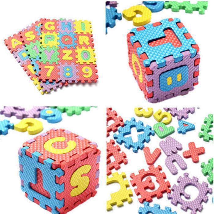 36 pcs Baby Alphanumeric Educational Puzzle Blocks Infant Child Toy Gift GA