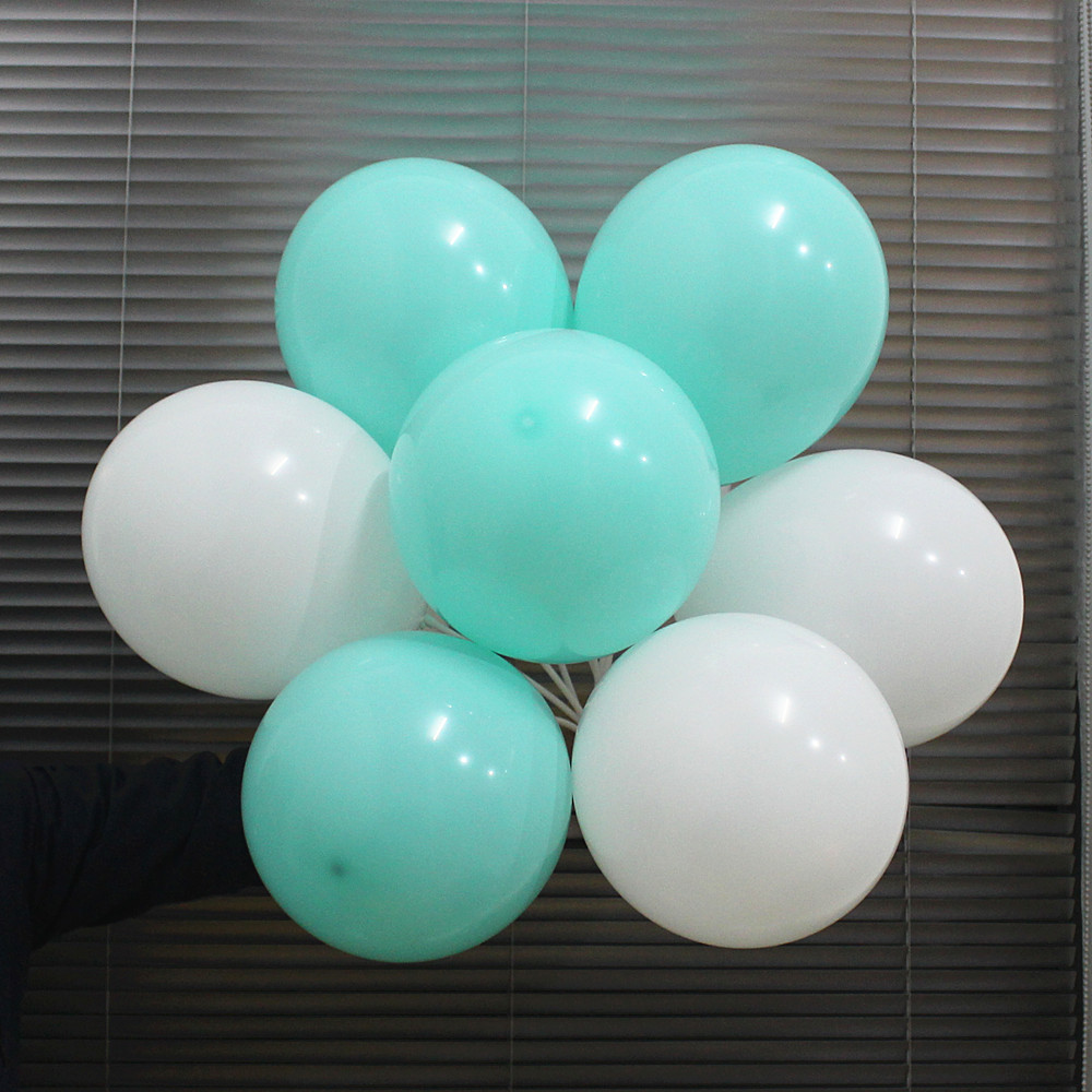 Buy 10pcs Mint Green Balloons 10pcs White Latex Balloon 10inch