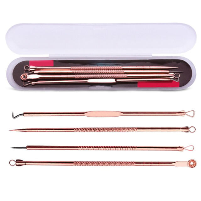 4 Pcs/Set Acne Blackhead Removal Needles Stainless Pimple Spot Comedone  Extractor Cleanser Beauty Face Clean Care Tools