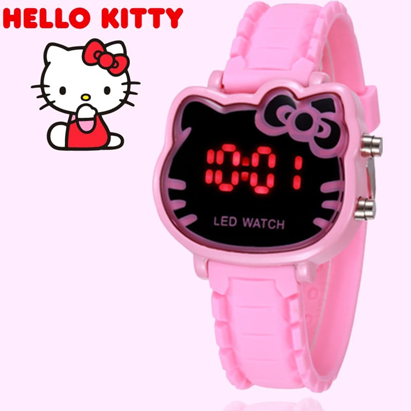 Hello Kitty Cartoon Watches Kid Girls Relogios Sport Wristwatch