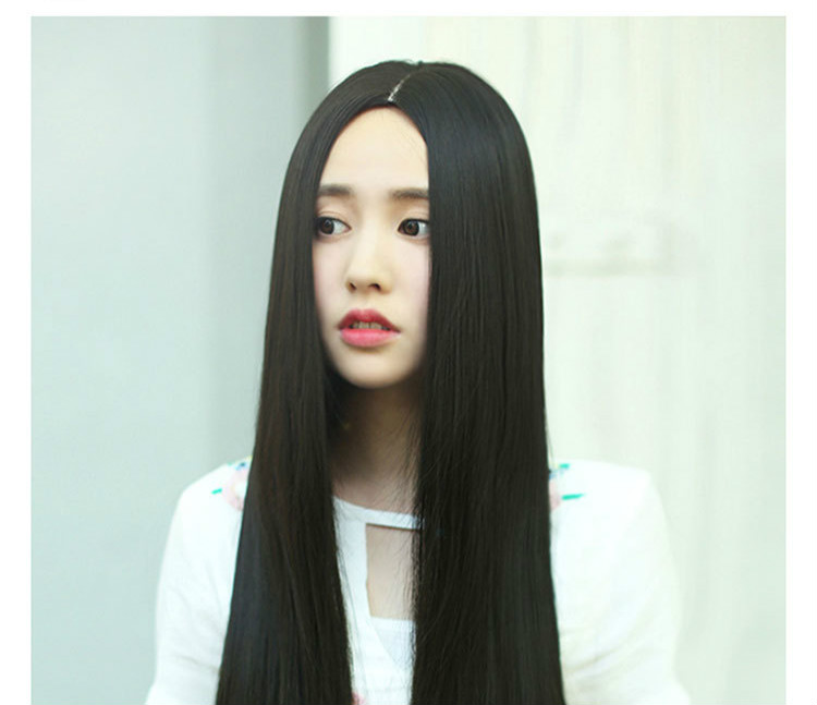 Buy Five Color Fresh And Long Straight Hair Wig With Middle Bangs