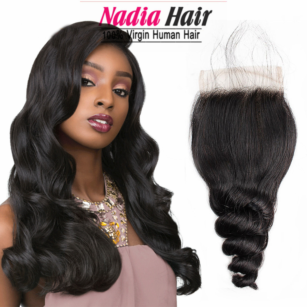 Buy Nadia Hair Brazilian Loose Wave Closure 4 4 Swiss Lace Non