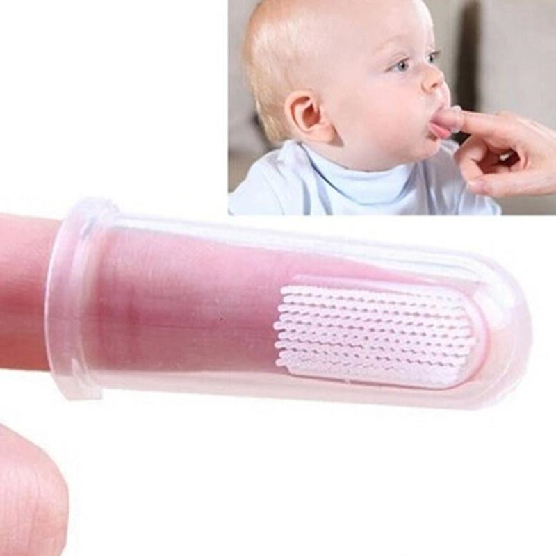 1PC Baby Finger Toothbrush Infant Brushing Teeth Training Soft Healthy Silicone