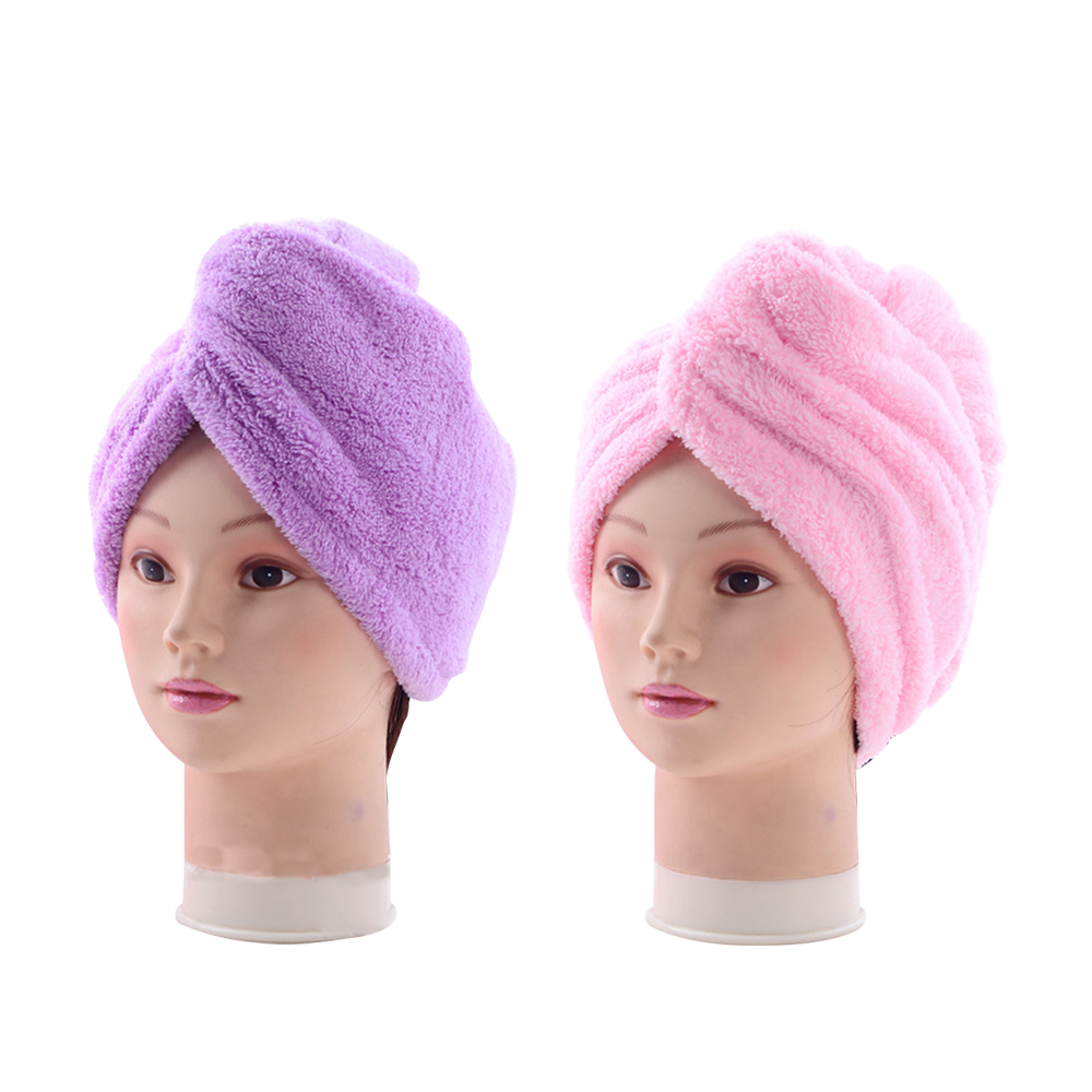 Women Bathroom Super Absorbent Quick-drying Microfiber Bath Towel Hair Dry Cap W