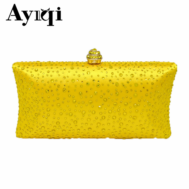 Yellow Evening Clutch Bag, Frame Clutch Handbag, Sparkle Glitter Extra Deep  Kiss Lock Frame Clutch With Handle, Yellow - Clutches & Evening Bags