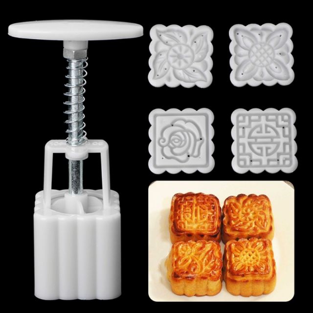 1pc Mooncake Press & 4pcs Stamp