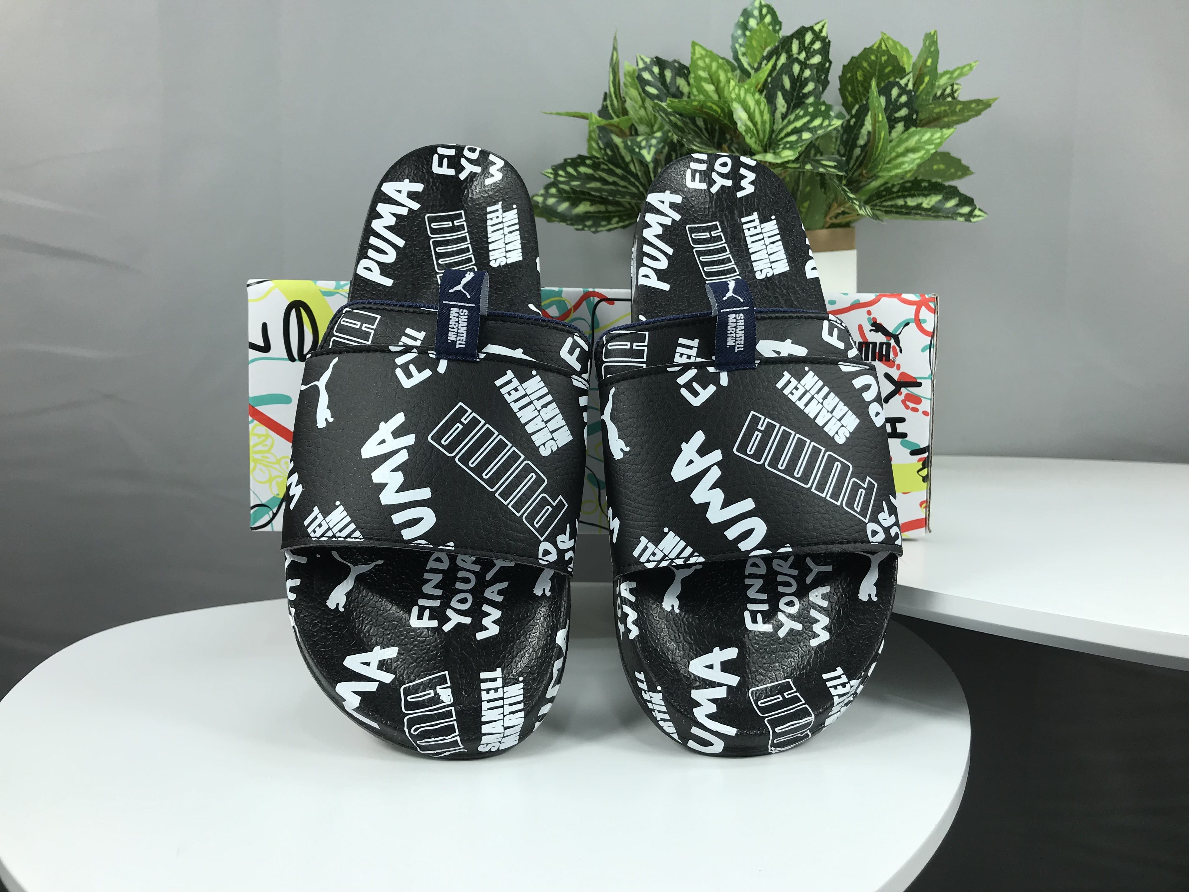 puma x shantell martin leadcat graphic sandals