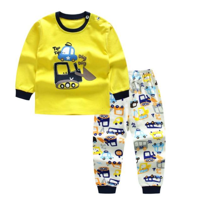 2pcs/set Kids Clothing Set Cotton Toddler Boys ClothesSets Cartoon