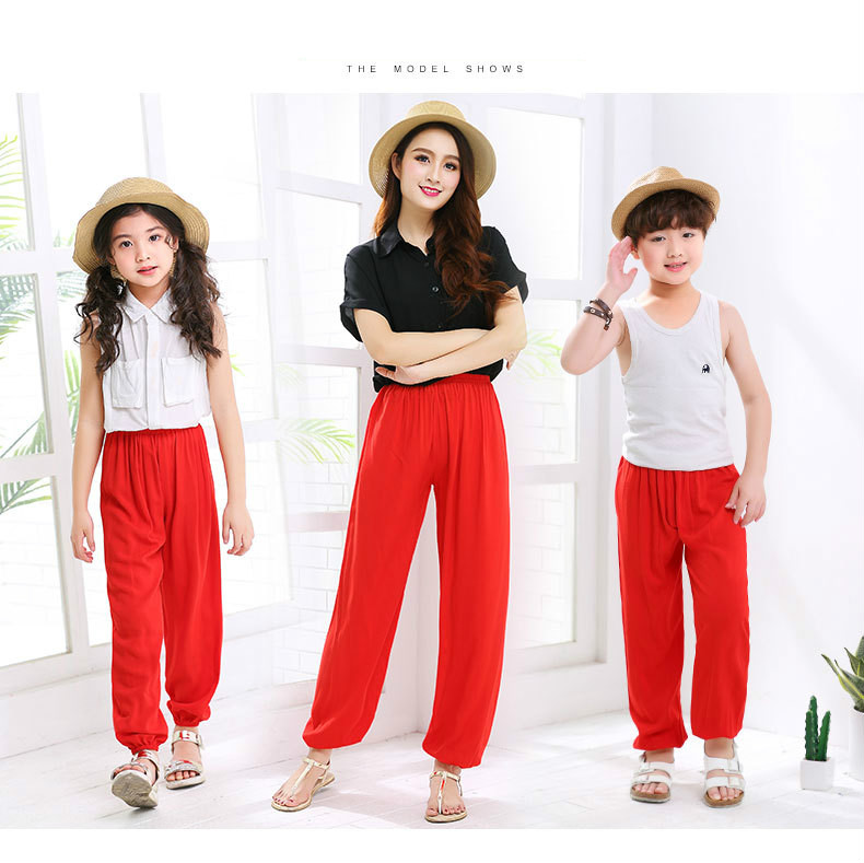 Kids Baby Boys Girls Long Pants Trousers Wide Leg Loose Sweatpants Harem Bottoms