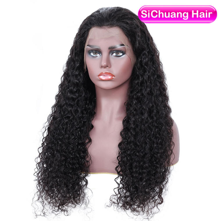 Kinky Curly Lace Front Human Hair Wigs India Hair Natural Color 13x4 Lace  Front Wigs With Baby Hair