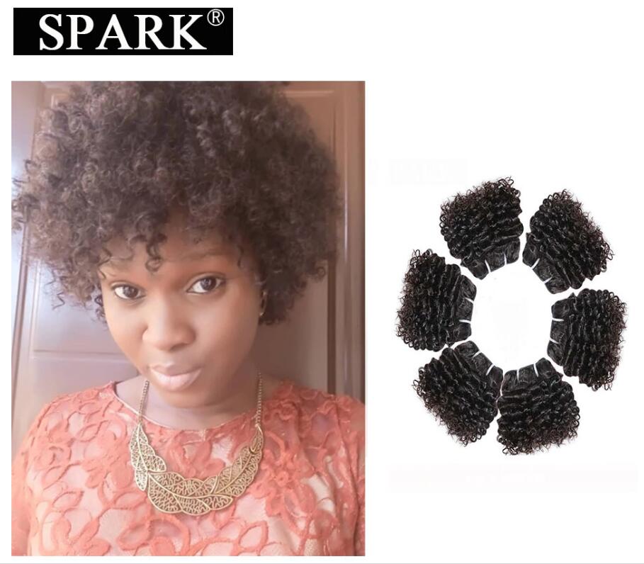 Buy Spark Brazilian Deep Wave Hair Weave Bundles 3pcs Lot 6 Inch