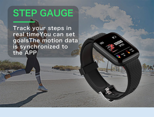 2-130442- Smart Bracelet Blood Pressure Measurement Waterproof Fitness Tracker Watch Heart Rate Monitor Pedometer Smart Band Women Men