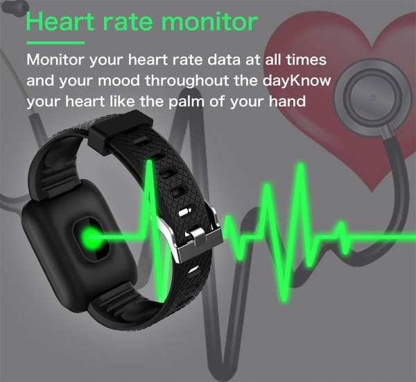 3-130442- Smart Bracelet Blood Pressure Measurement Waterproof Fitness Tracker Watch Heart Rate Monitor Pedometer Smart Band Women Men