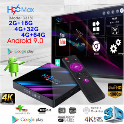 Smart Caja TV con Android 9.0 H96 Max RK3318 - 4GB RAM, 64GB ROM