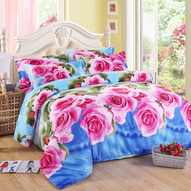 Bedding Sets Red Love Heart Rose Letter Duvet Covers Pillow Case