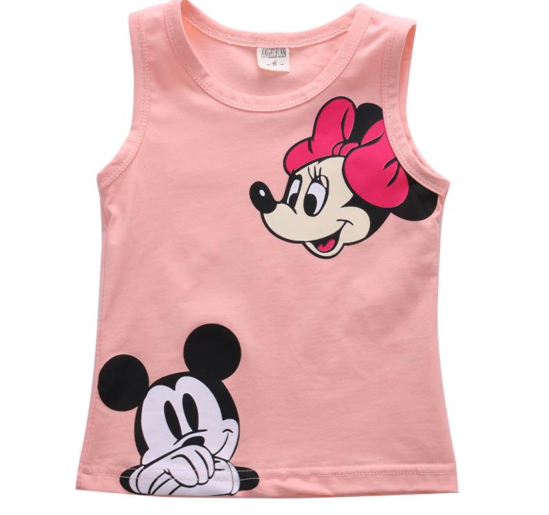 NEW 2Pcs Baby Girls Minnie Mouse T-shirt Tops+Shorts Kids Cartoon Clothes Sets