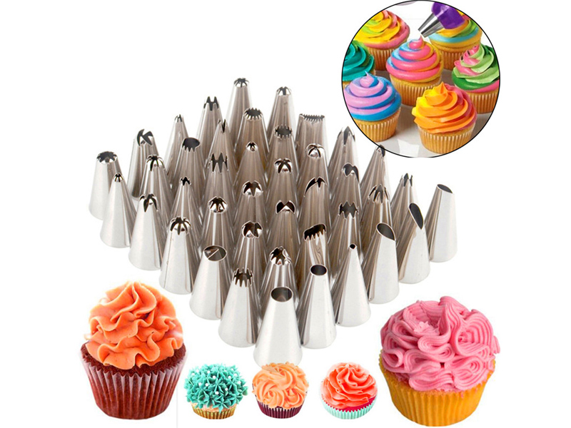 24//48Pcs Icing Piping Nozzles Tips Cake Sugarcraft Pastry Decor Baking Tools Kit