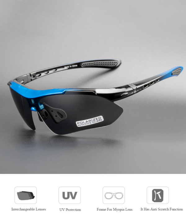 Eaglens.54 Outdoor Sports Photochromic Or Polarized Wrap Around Cycling Sunglasses For Men Women Tr90 Frame Uv Protection Whiteblack Dot