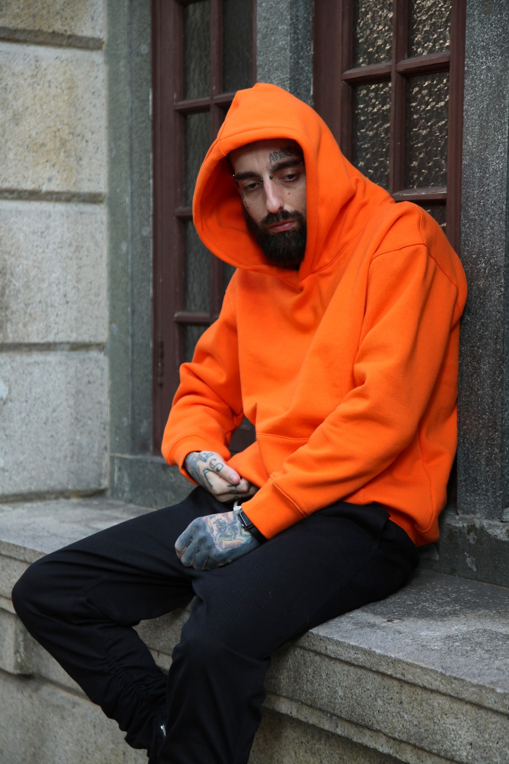 kanye orange hoodie