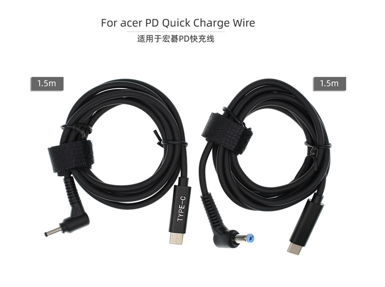 USB-C//Type-C to 4.0 x 1.7mm Laptop Power Charging Cable About 1.5m Cable Length