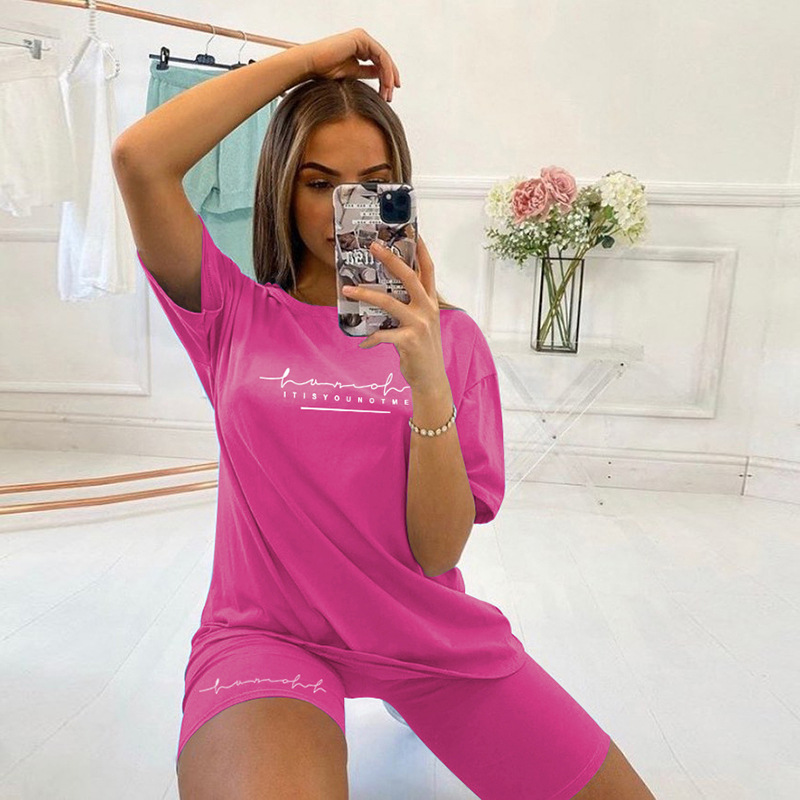 Casual Letter Print Basic Leisure Two Piece Matching Set
