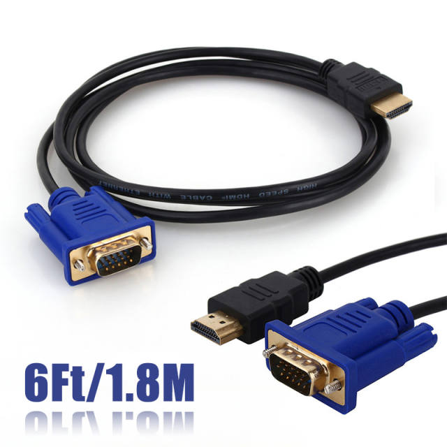 Hdmi To Vga Cable Hdmi To Vga 1.8m Hd Hdtv To Host Video Connection Cable